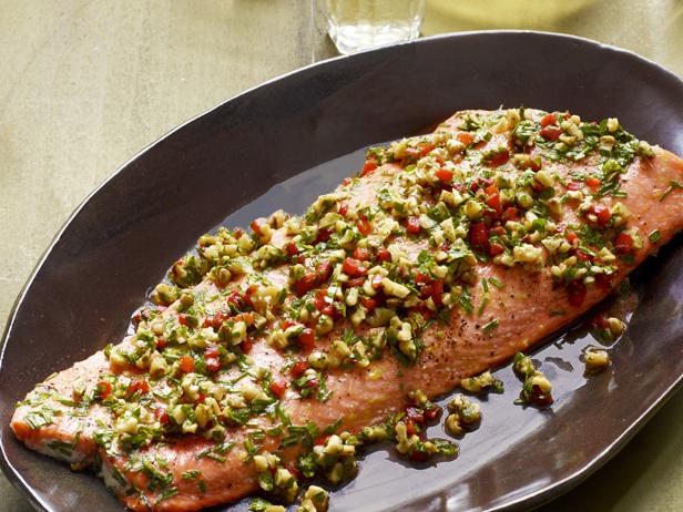 Zubereitung - Gebackener Lachs mit Walnusssauce
