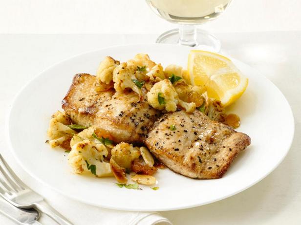 Zubereitung - Gebratene Mahi-Mahi-Fischfilets mit Blumenkohl