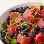 Wassermelonen- und Blaubeer-Fruchtsalat