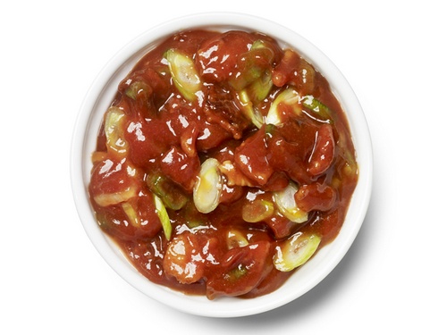 طريقة عمل كاتشب لحم الخنزير المقدد والبصل الأخضر