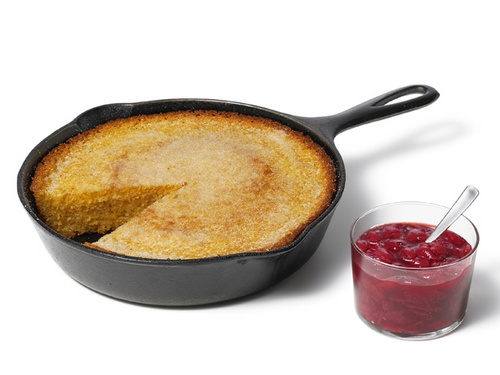 Rezept für Maisbrot und Erdbeermarmelade