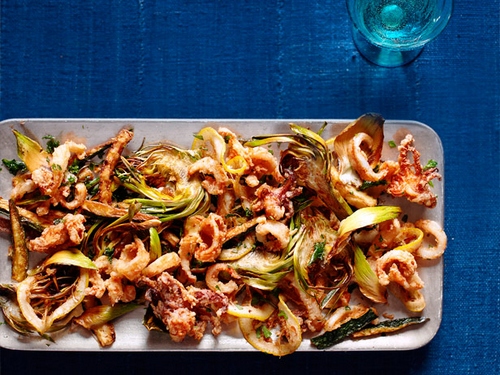 Zubereitung - Tintenfisch-Gemüse-Fritto Misto