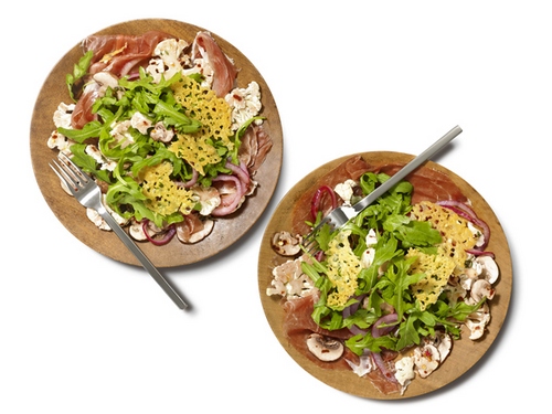 Zubereitung - Trockengetrockneter Schinken mit mariniertem Gemüse und Käsechips