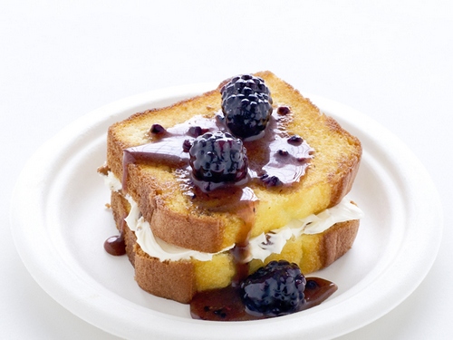 Rezept für Mascarpone-Brombeer-Kuchen-Sandwiches