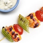 Hähnchen-Schaschlik mit Büffelsauce
