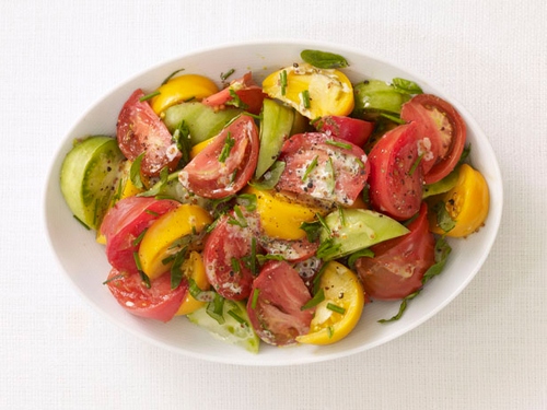 Zubereitung - Tomatensalat mit Honig-Senf-Dressing