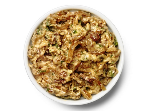 Zubereitung - Zwiebel-Relish mit Speck und Käse (Snack-Dip)