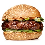 Hamburger mit Gurken und Hoisinsauce