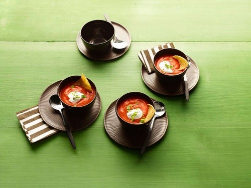 Zubereitung - Tomatensuppe mit Chipotle-Paprika und Tortilla-Chips