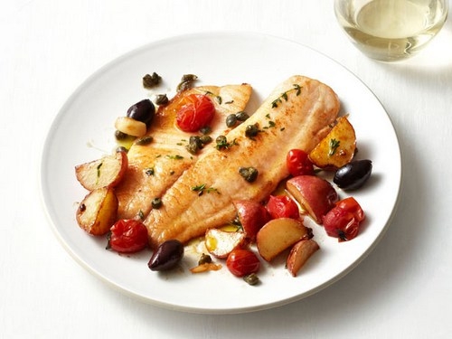 Zubereitungsrezept – Gebackener Tilapia mit Tomaten und Kartoffeln