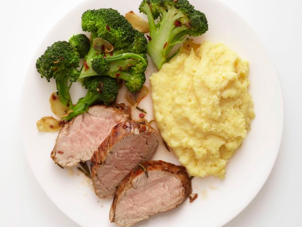 Rezept für Rosmarin-Schweinefleisch mit Polenta