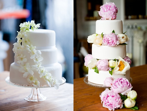 Kuchen mit frischen Blumen verzieren