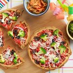 Waffelpizzen aus Hartweizengrieß und getrockneten Tomaten