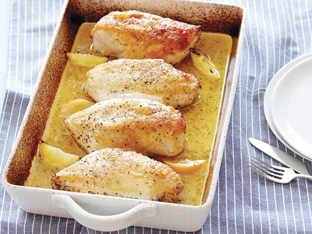 Zubereitung - Hähnchenbrust in Zitronensauce gebacken