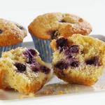 Blaubeermuffins mit Kefir und Maismehl