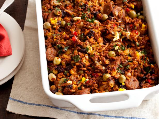 Rezept für Brotauflauf mit drei Fleischsorten