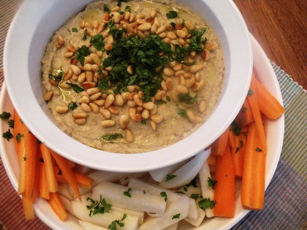 Zubereitung - Auberginen-Dip mit Pita-Chips