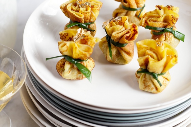 Rezept für geräucherte Lachs-Pfannkuchenknoten