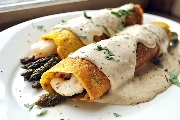 Zubereitung - Gefüllte Crêpes mit Béchamelsauce