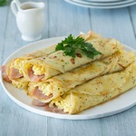 Pfannkuchen mit Schinken und Käse