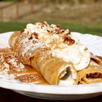 Pfannkuchen mit Eiscreme