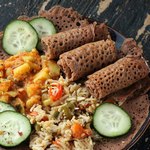 Afrikanische Injera-Pfannkuchen