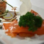 Millefeuille mit geräuchertem irischem Wildlachs