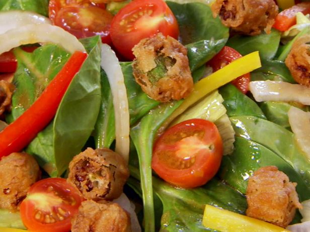 Zubereitung - Gartensalat mit gebratenen Okraschoten