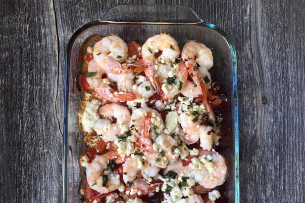 Zubereitung - Gebackene Garnelen mit Tomaten und Feta-Käse