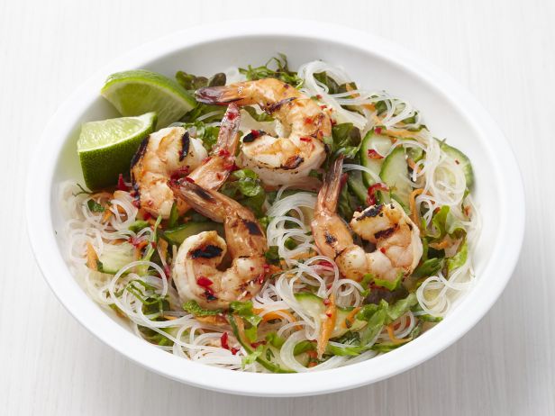 Zubereitung - Reisnudelsalat mit Garnelen