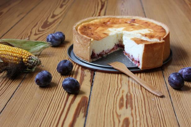 Rezept für Pflaumentarte mit Frischkäse