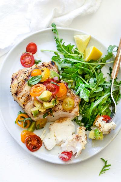 Zubereitung - Knoblauchmarinierter Heilbutt mit Tomatenrelish