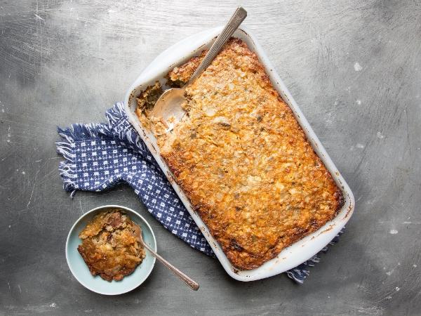 Rezept für Farfel Kugel mit kreolischen Gewürzen