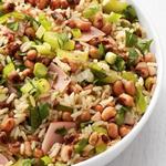 Reissalat mit Bohnen und Schinken