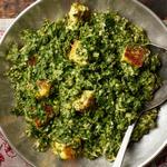 Saag Paneer – Spinat mit gebratenem indischem Käse