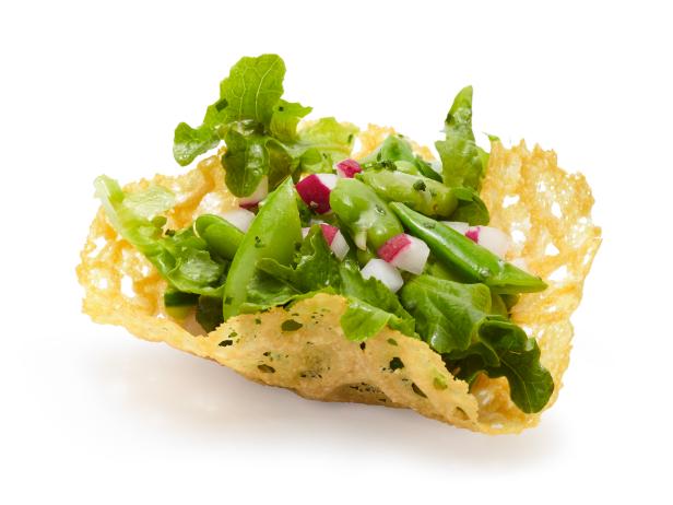 Zubereitung - Frühlingssalat-Vorspeise in Parmesan-Körbchen