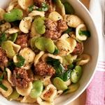 Orecchiette-Nudeln mit Bärlauch und Bohnen