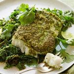 Gebackener grüner Heilbutt mit Curry