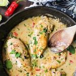 Grünes Hühnercurry mit Couscous