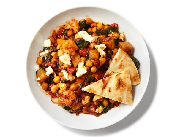 Rezept für Curry-Blumenkohl mit Spinat