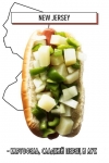 Patates, biber ve soğanlı sosisli sandviç