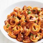 Tortellini und Stroganoff mit Pilzen
