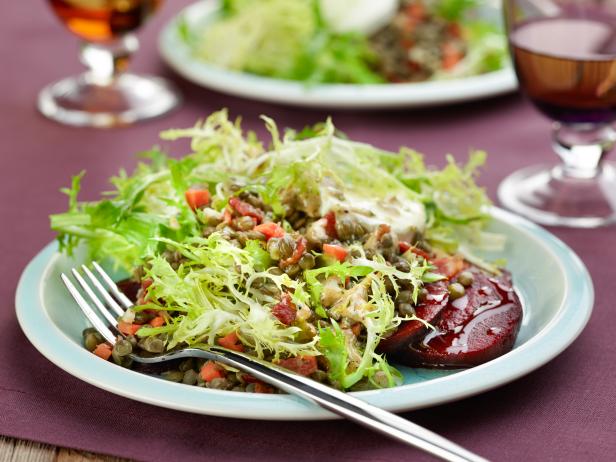 Zubereitung - Warmer Linsen- und Rote-Bete-Salat mit Ziegenkäse