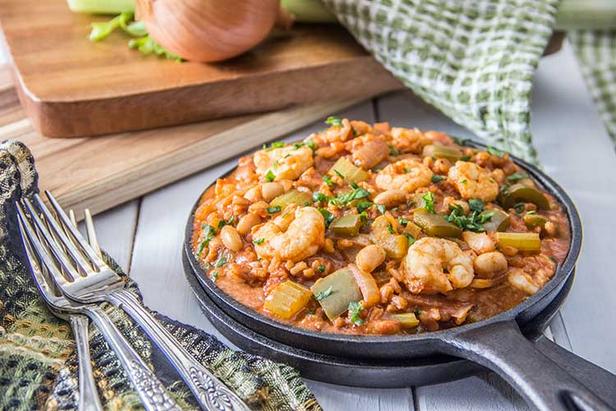 Wie man Garnelen-Jambalaya zubereitet