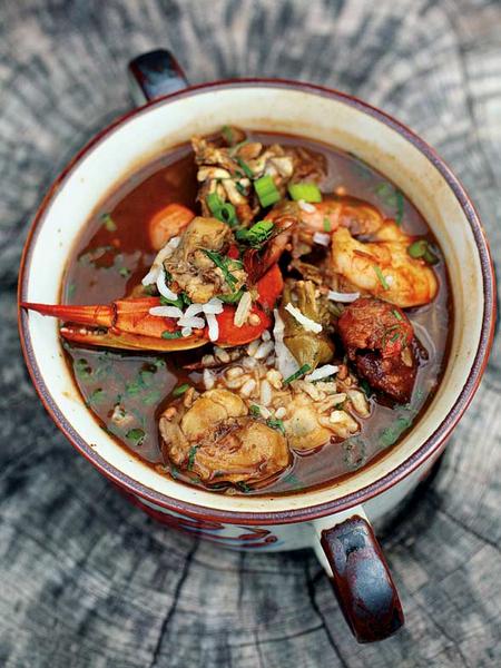 Zubereitung - Meeresfrüchte-Gumbo mit Wurst und knusprigen Okraschoten