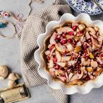 Crostata mit Birnen und Preiselbeeren
