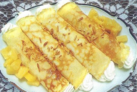 Zubereitung - Käsepfannkuchen mit gebratener Ananas