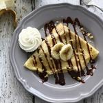 Pfannkuchen mit Banane und Nutella