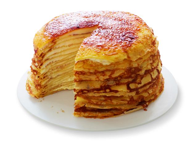 Rezept für süßen Pfannkuchenkuchen mit Frischkäse-Frosting