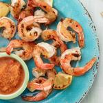 Gegrillte Garnelen mit gebackener Tomatensoße
